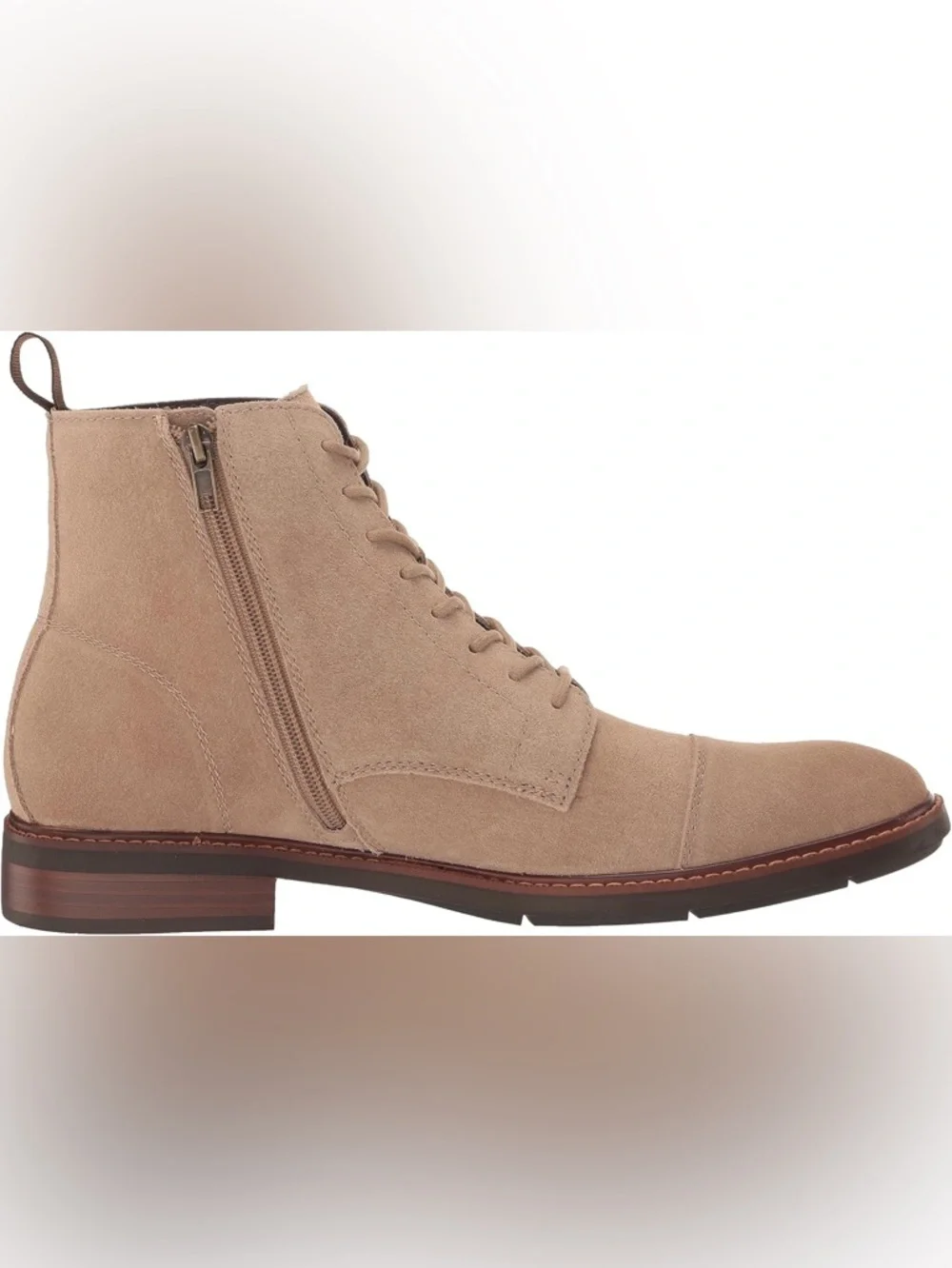 Vince Camuto Ferko Truffle Suede Tan Lace Up Boot Sz 8.5 BNWB